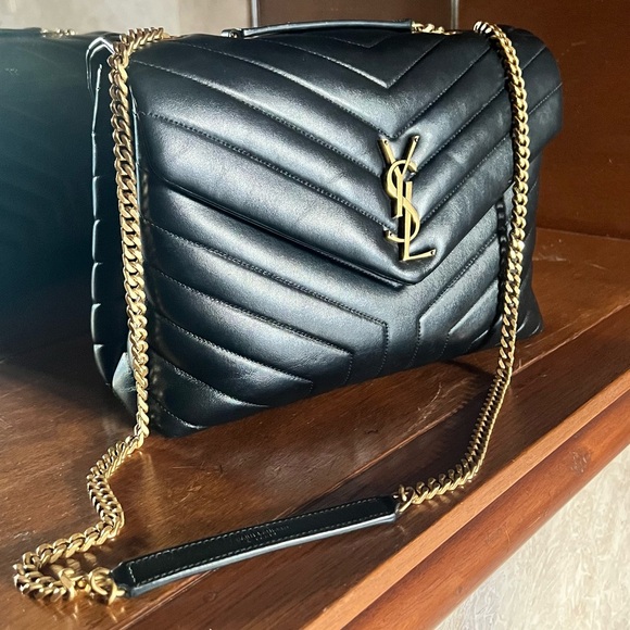 Yves Saint Laurent Handbags - YSL BLACK LOULOU MEDIUM IN QUILTED LEATHER